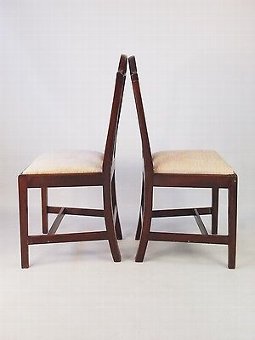 Antique Set 4 Antique Georgian Ash Dining Chairs - Regency Kitchen Hall Desk Side Chair