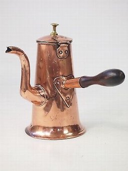 Antique Georgian Copper Coffee Pot - Tea Chocolate Pot Victorian Kitchenalia