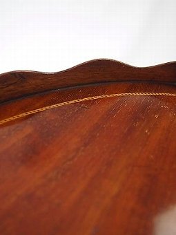 Antique Antique Edwardian Mahogany Tray -Inlaid Serving Dinner Drinks Card Buttlers Tray