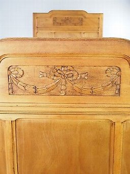 Antique Antique French Single Bed - 3FT x 6FT3 Vintage Carved Fruitwood Bedstead