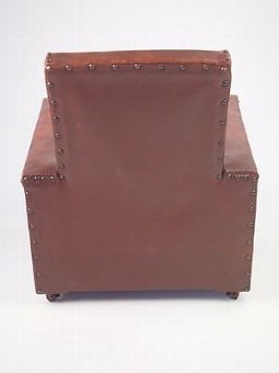 Antique Art Deco Childs Leather Club Armchair - Small Vintage Kids 1920s Tub Chair