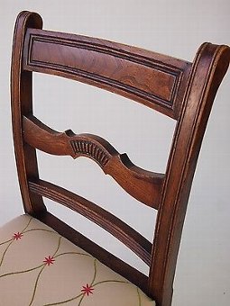 Antique Pair Antique Georgian Elm Side Chairs - Regency Kitchen Hall Desk Dining Chair