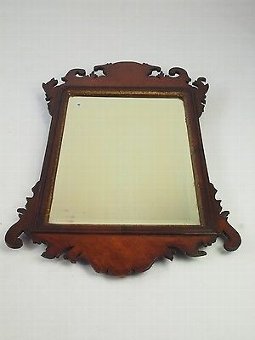 Antique Antique Georgian Fretwork Mirror -Chippendale Style Regency Wall Hall Pier Glass