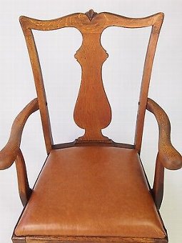 Antique Vintage Oak Desk Chair -Ford Johnson Chicago Office Revolving Swivel Armchair