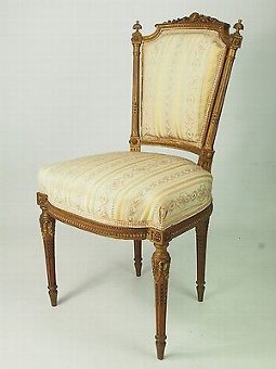 Antique Pair Antique French Side Chairs -Victorian Louis Walnut Balloon Back Hall Chair