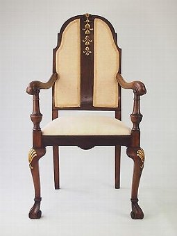 Antique Vintage Walnnut Queen Anne Chair -1920s Desk Dining Bedroom Hall Chair Carver