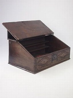Antique Antique Oak Bible Box - 18th Century Writing Slope Coffer Chest Box Bureau