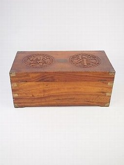 Antique Carved Chinese Camphor Wood Chest - Vintage Coffer Blanket Toy Box Coffee Table