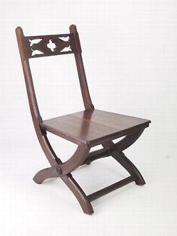 Antique Antique Victorian Gothic Revival Hall Chair - Side Nursing Dressing Table Chair