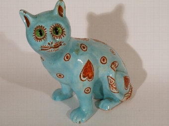 Mosanic pottery model of a seated cat