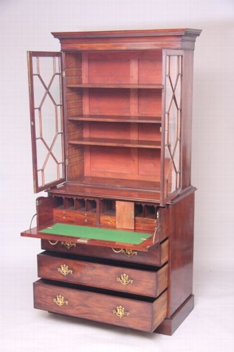 Antique George III Mahogany Secretarie Bookcase