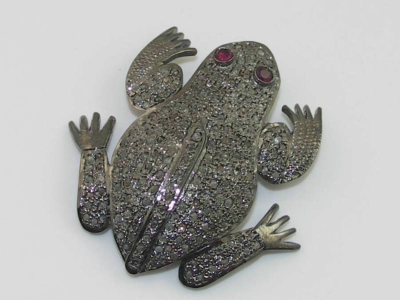 2ct Diamond Frog Brooch