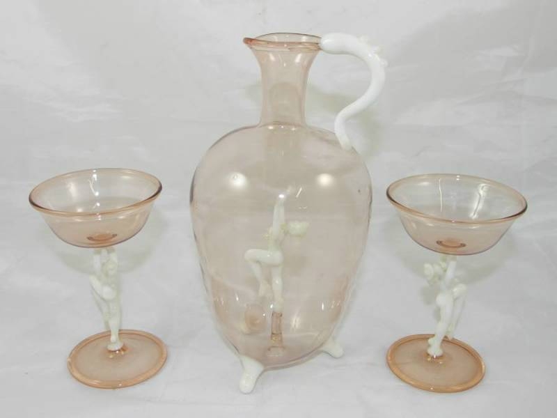 Decorative Carafe With Two Drinking Glasses