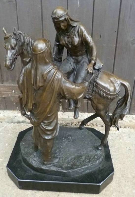 Reproduction Bronze Lady On Horse
