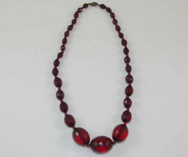 Cherry Amber Bead Necklace