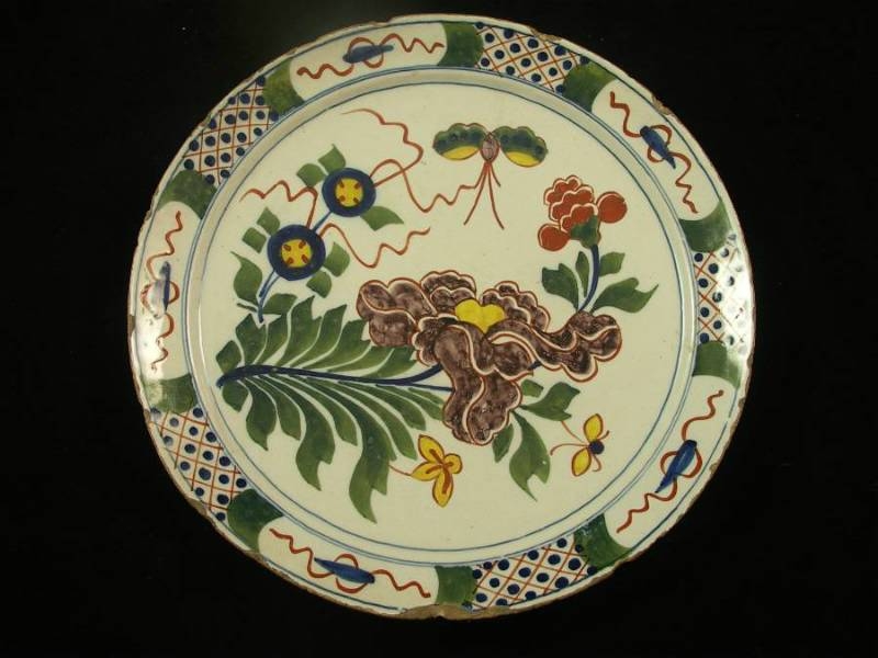 18th Century Dutch Delft Polychrome Plate