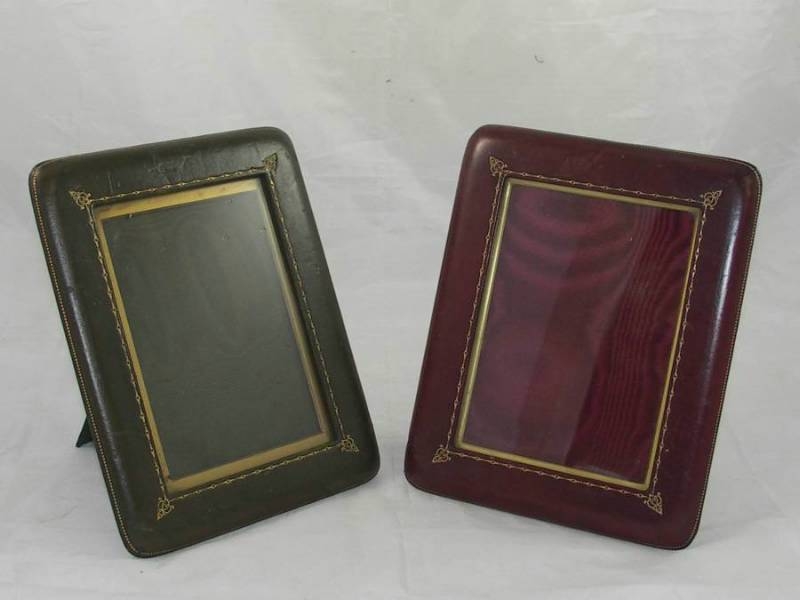Pair Of Leather Photograph Frames