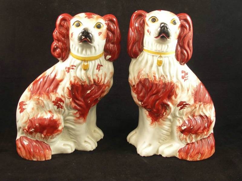 Pair Of Staffordshire Spaniel Dogs