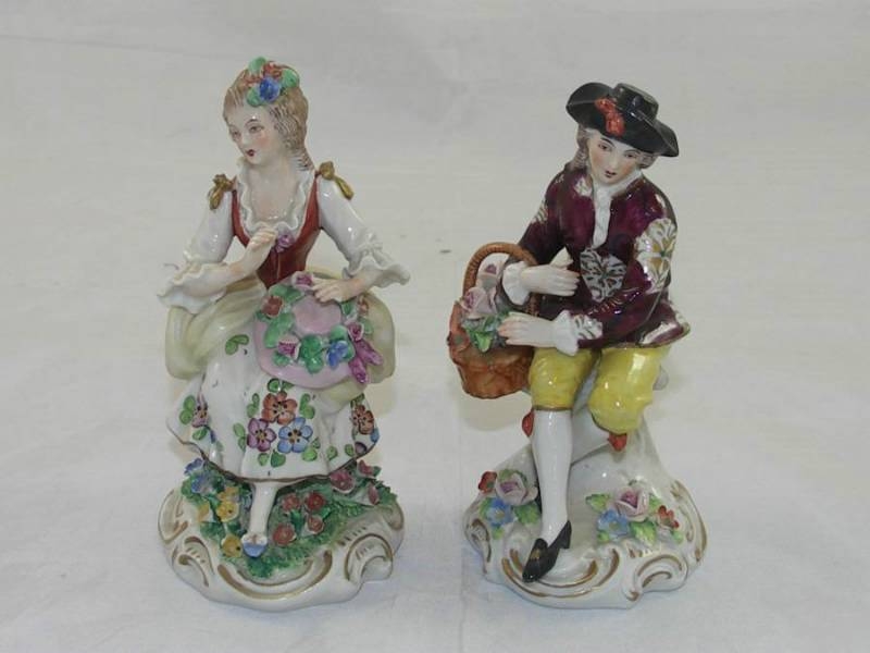 Pair Of 19th Century Sitzendorf Figures