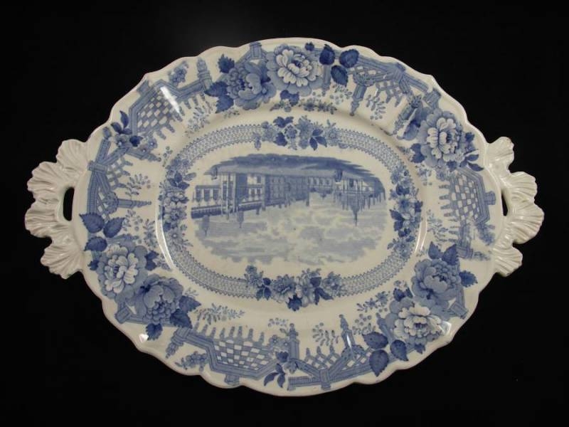 Very Rare And Early Masons Blue And White Meat Plate