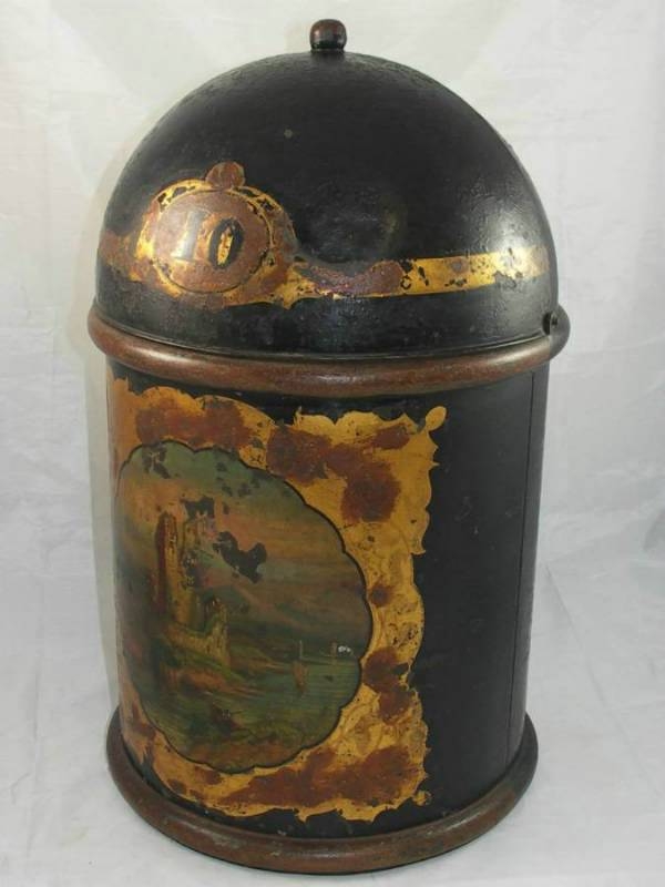 Rare 19th Century W H E Wood Of Birmingham  Tea Cannister