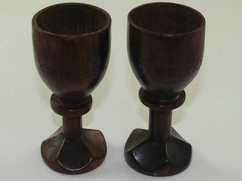 Pair Of Early 20th Century POW ST Helena Egg Cups