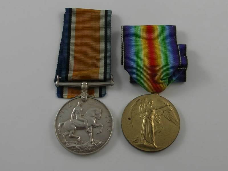 First World War Pair Of Medals Awarded  To GR  WE Ackroyd  Of The Royal Marine Artillery