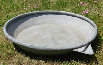 Antique Huge French Galvanised Garden Planter Zinc Bird Bath Water Feature