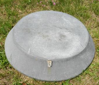 Antique Huge French Galvanised Garden Planter Zinc Bird Bath Water Feature
