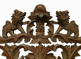 Antique Splendid C19 French Wall Mirror carved oak