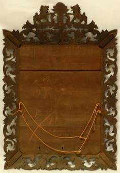Antique Splendid C19 French Wall Mirror carved oak
