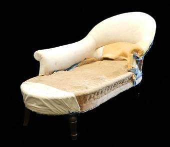 Antique C19 French Chaise Longue Sofa to reupholster recover