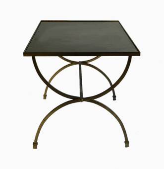 Antique Mid Century French Coffee Table Brass Glass st Royere Adnet Bagues Jansen