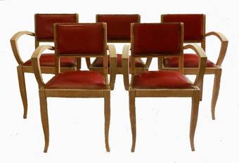 Antique 5 French Art Deco Bridge Chairs will separate