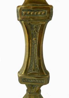 Antique C19 Ecclesiastical French Lamp Base Brass Church Candle Stick