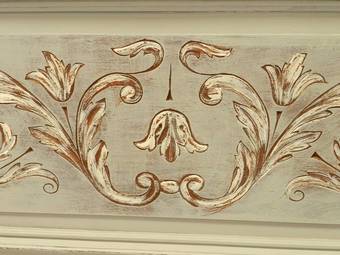 Antique C19 French painted Double Bed  Base ready to go
