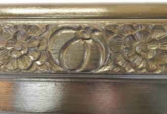Antique French Art Deco Ebonised Triple Mirror Dressing Wall Floor Mirror Folding style of Sue et Mare