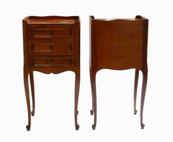 Antique French Pair Side Cabinets Nightstand Bedside Tables