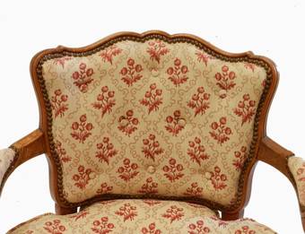 Antique Pair of Diminutive French Open Armchairs