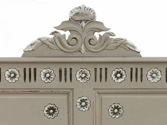 Antique C19 French Bed Headboard painted