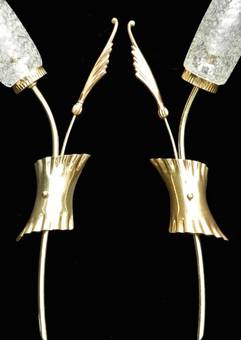Antique Set 4 Wall Lights French Mid Century Wheatsheaf Sconces
