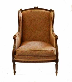Antique French Bergere Armchair C19 Louis XVI st