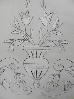 Antique French Double Bed  Base painted C19 Louis ready to go