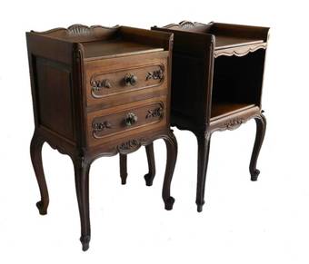 Antique Pair French Side Cabinets Nightstand Bedside Tables