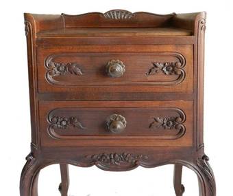 Antique Pair French Side Cabinets Nightstand Bedside Tables