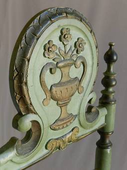 Antique Spanish Chair original paint Mallorca Side Accent Hall