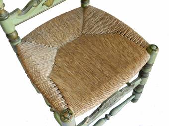 Antique Spanish Chair original paint Mallorca Side Accent Hall