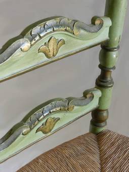 Antique Spanish Chair original paint Mallorca Side Accent Hall