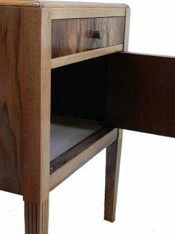 Antique Unusual Pair Art Deco Side Cabinets Nightstand Bedside Tables