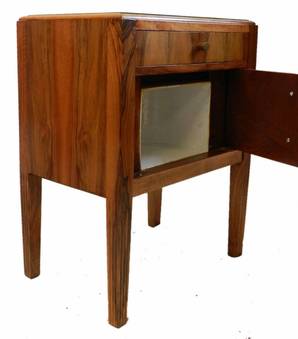 Antique Unusual Pair Art Deco Side Cabinets Nightstand Bedside Tables